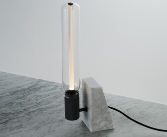 Настольная лампа Stoned Table Light / Polished White Marble Арт. EU-STL-PWM-CR