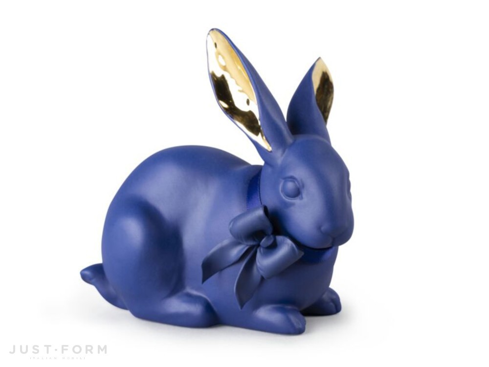 Декоративный предмет Attentive Bunny Blue And Gold фабрика Lladró фотография № 1