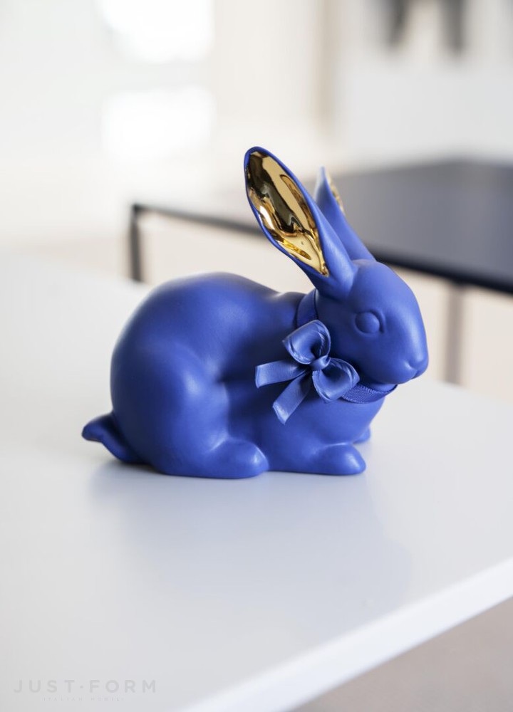 Декоративный предмет Attentive Bunny Blue And Gold фабрика Lladró фотография № 2