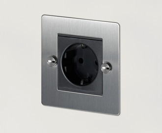 Розетка одиночная 1G Euro Socket / Steel
