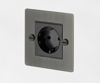 Розетка одиночная 1G Euro Socket / Smoked Bronze