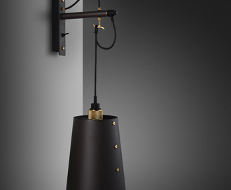Бра Hooked Wall / Large / Graphite / Brass
