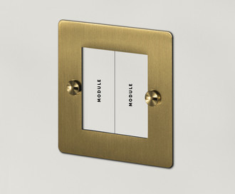 Рамка для розетки 1G Euro Plate - 2 Mod / Brass
