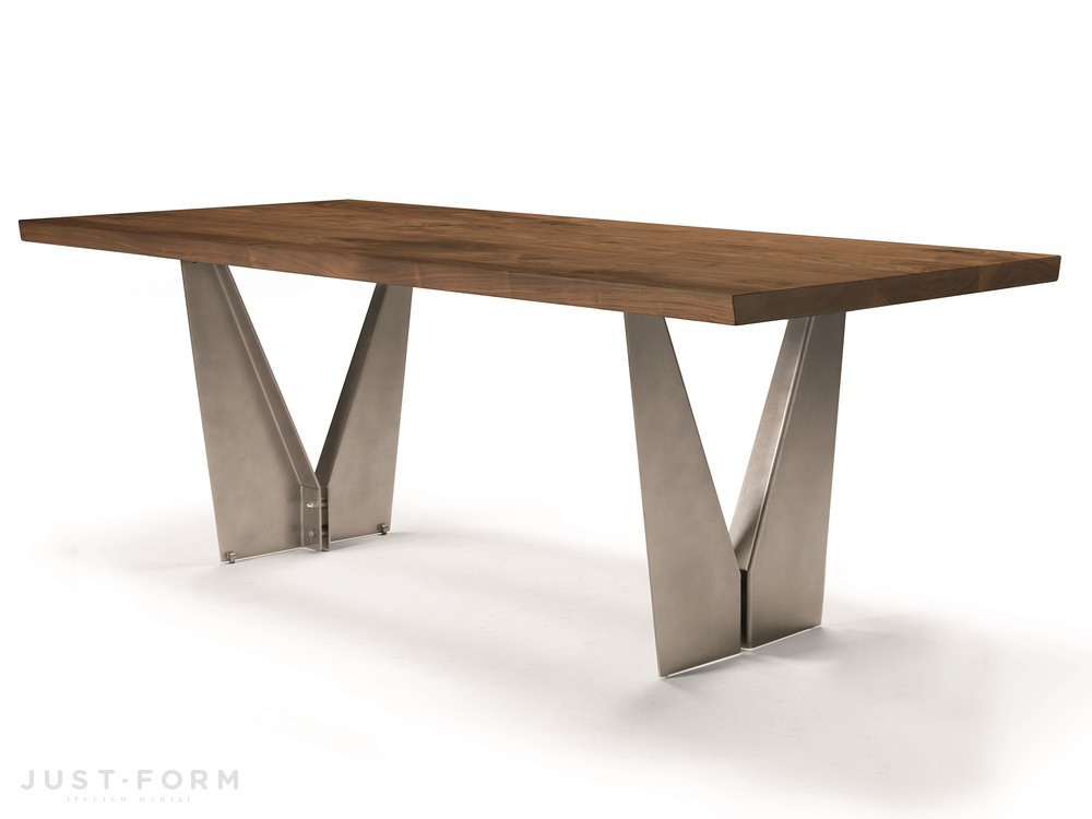 Rectangular Metal And Walnut Table Leonardo L640 N/180 L фабрика Arte Brotto фотография № 1