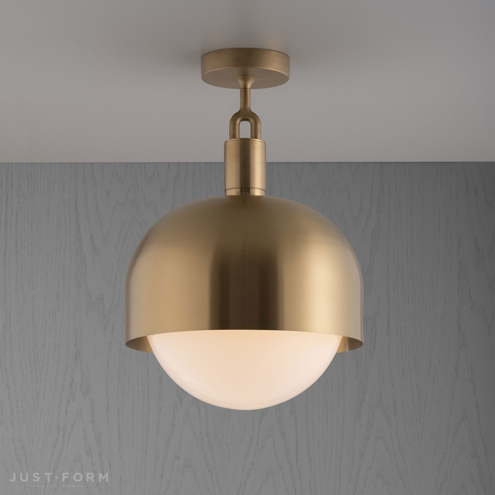 Потолочный светильник Forked Ceiling / Shade / Globe / Opal / Large / Brass фабрика Buster + Punch фотография № 1