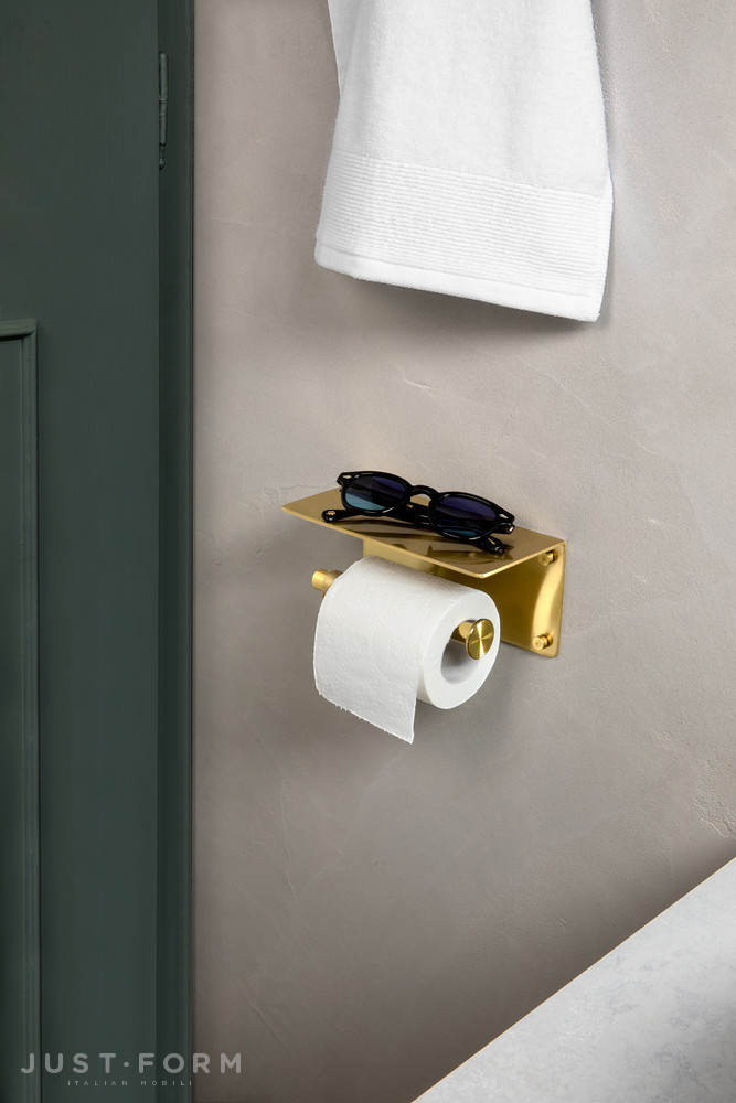 Держатель для туалетной бумаги Toilet Roll Holder / With Shelf / Cast / Brass фабрика Buster + Punch фотография № 6