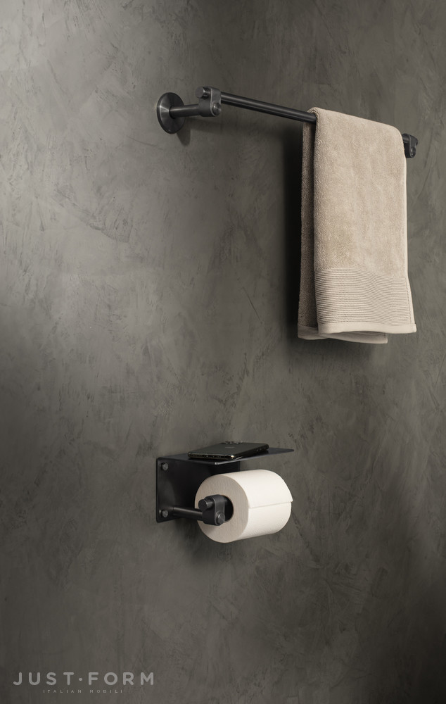 Держатель для туалетной бумаги Toilet Roll Holder / With Shelf / Cast / Gun Metal фабрика Buster + Punch фотография № 4