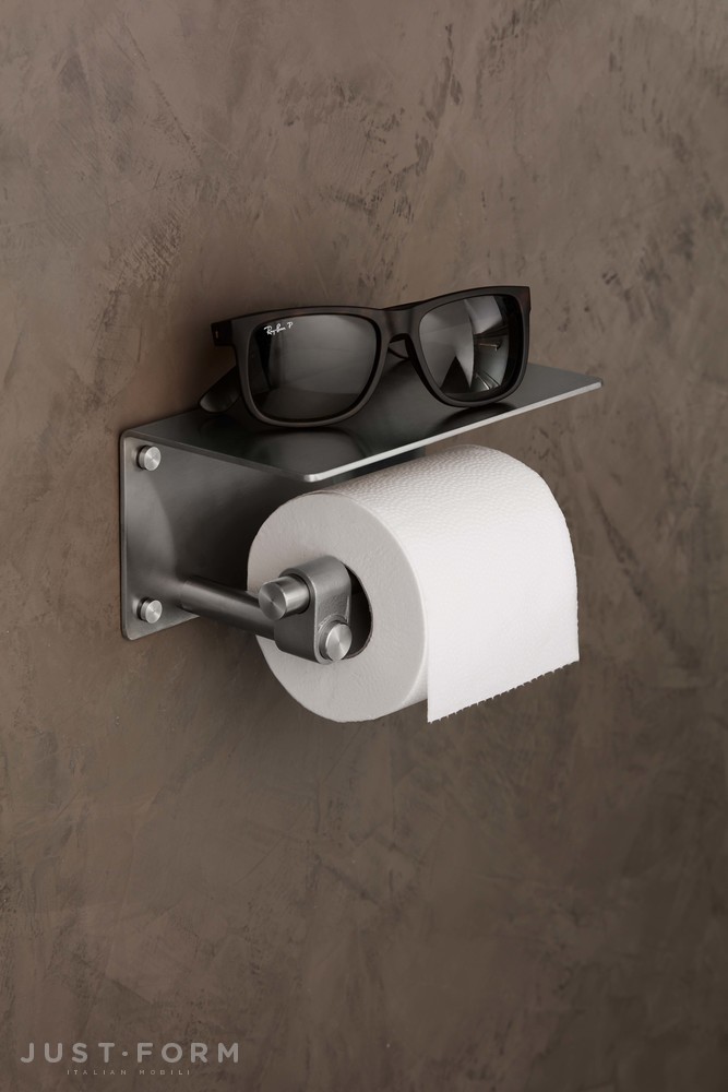 Держатель для туалетной бумаги Toilet Roll Holder / With Shelf / Cast / Welders Black фабрика Buster + Punch фотография № 5