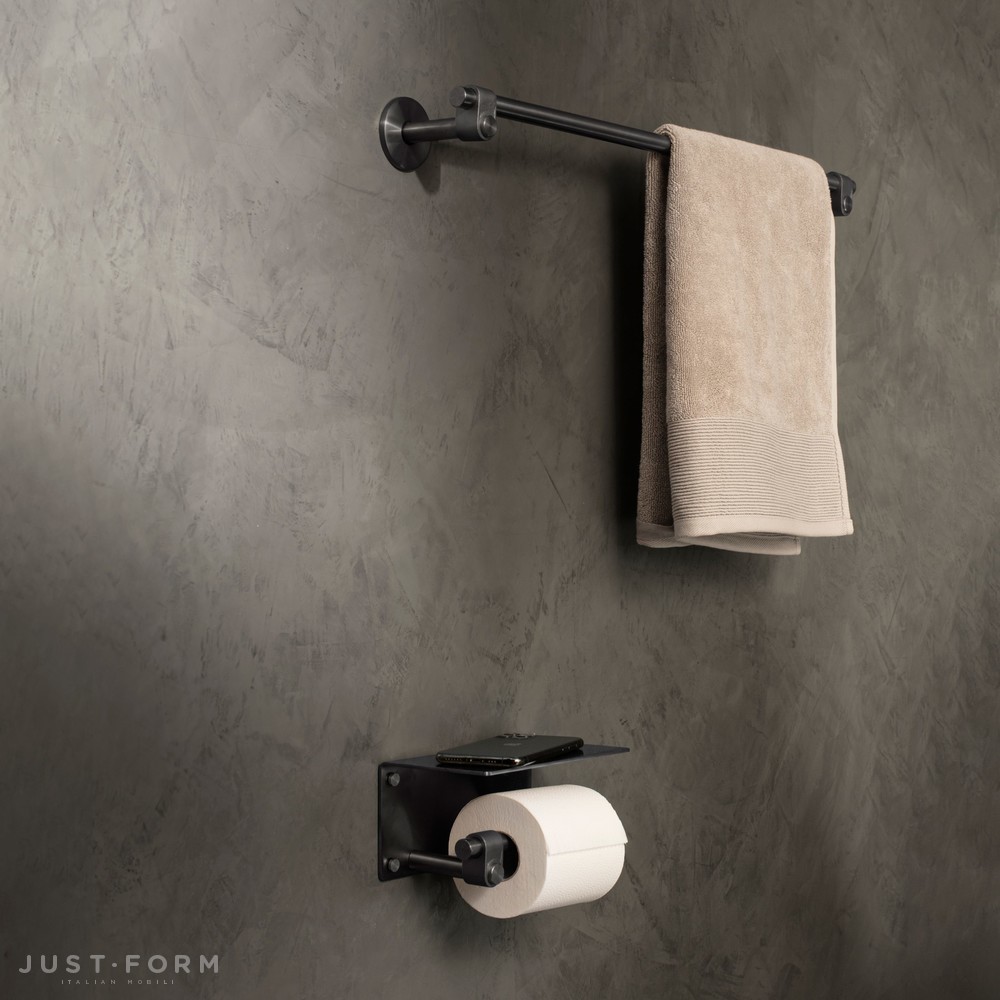Держатель для туалетной бумаги Toilet Roll Holder / With Shelf / Cast / Welders Black фабрика Buster + Punch фотография № 4