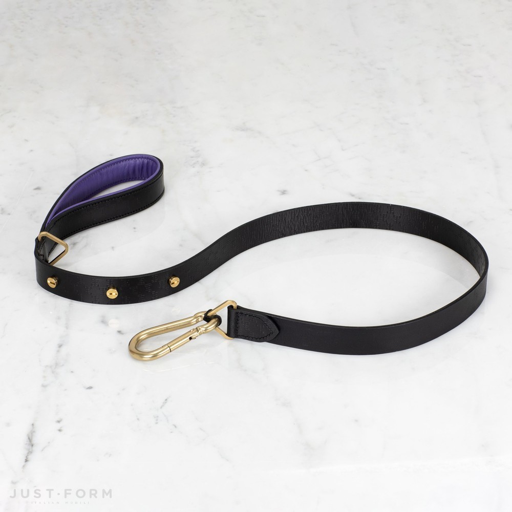 Ошейник с поводком Dog Collar & Lead / Black / Purple / Brass фабрика Buster + Punch фотография № 5
