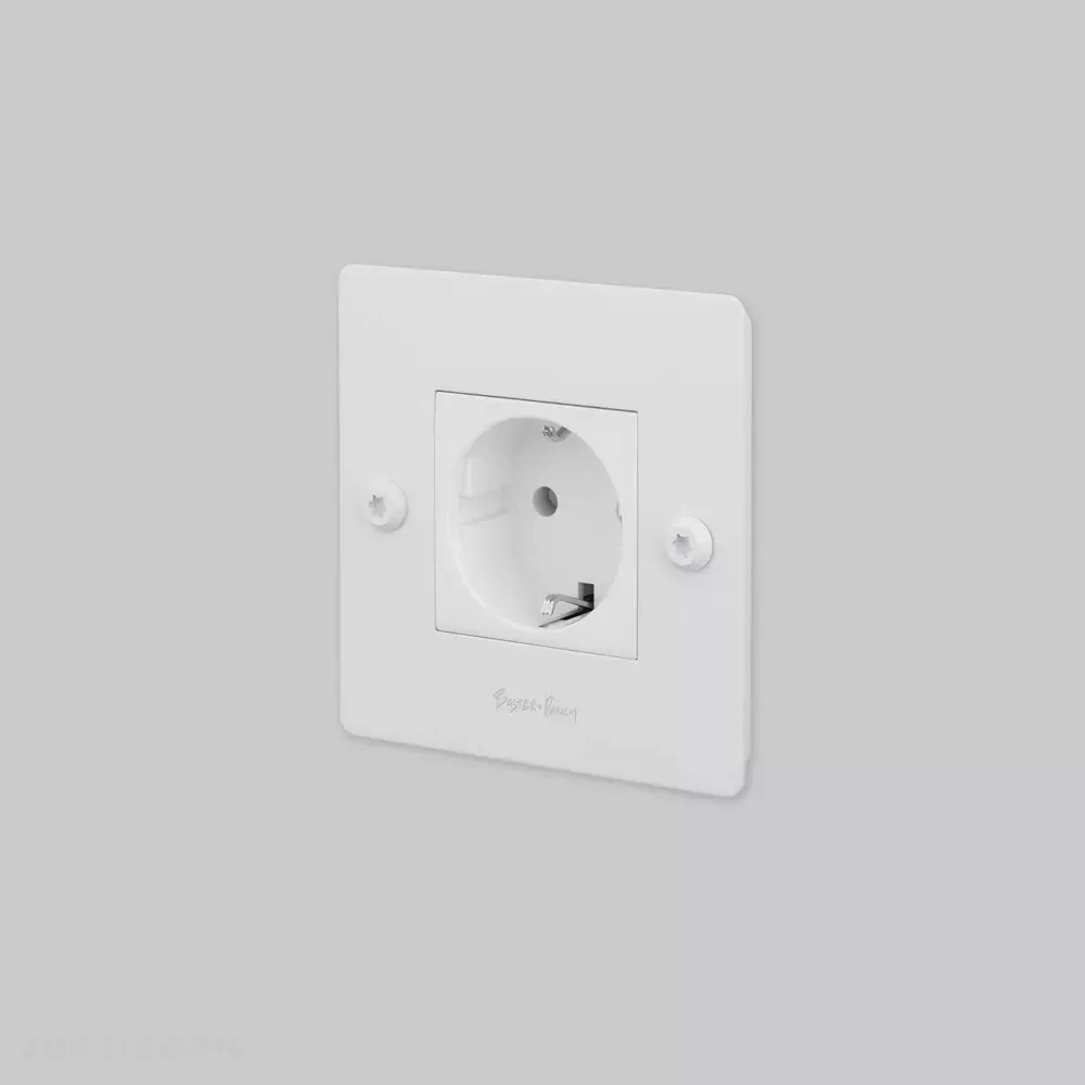 Одинарная розетка 1G Socket / Schuko Type F / Linear / White фабрика Buster + Punch фотография № 1