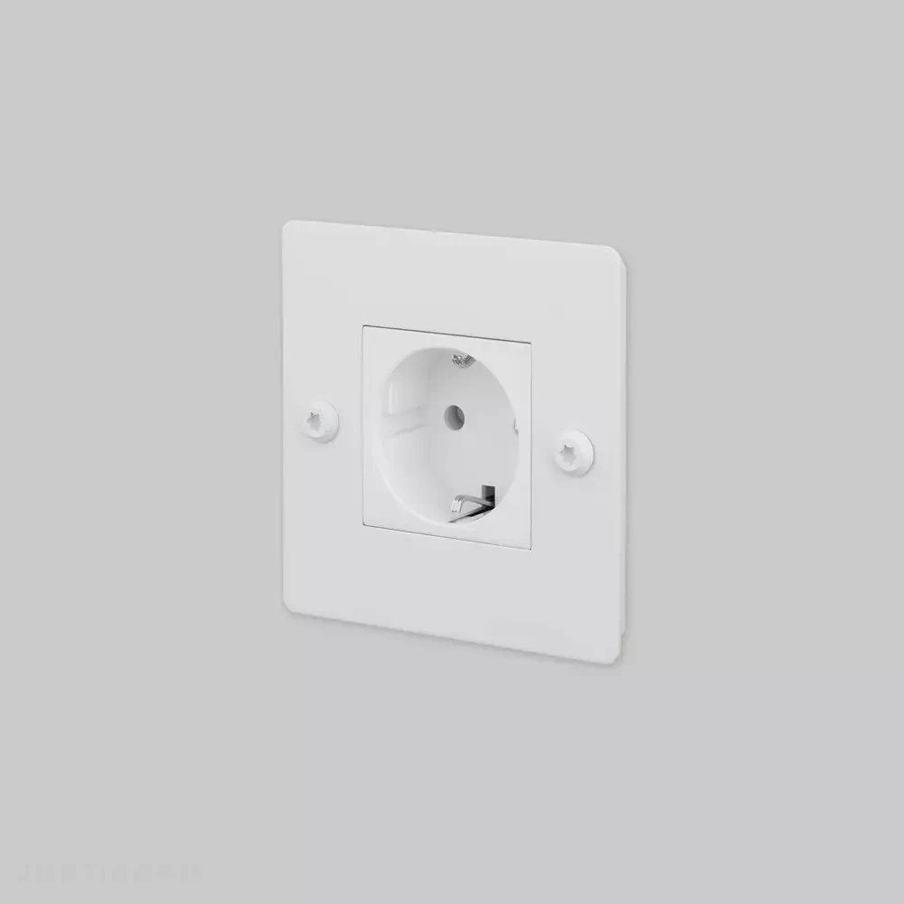 Одинарная розетка 1G Socket / Schuko Type F / Linear / White фабрика Buster + Punch фотография № 3