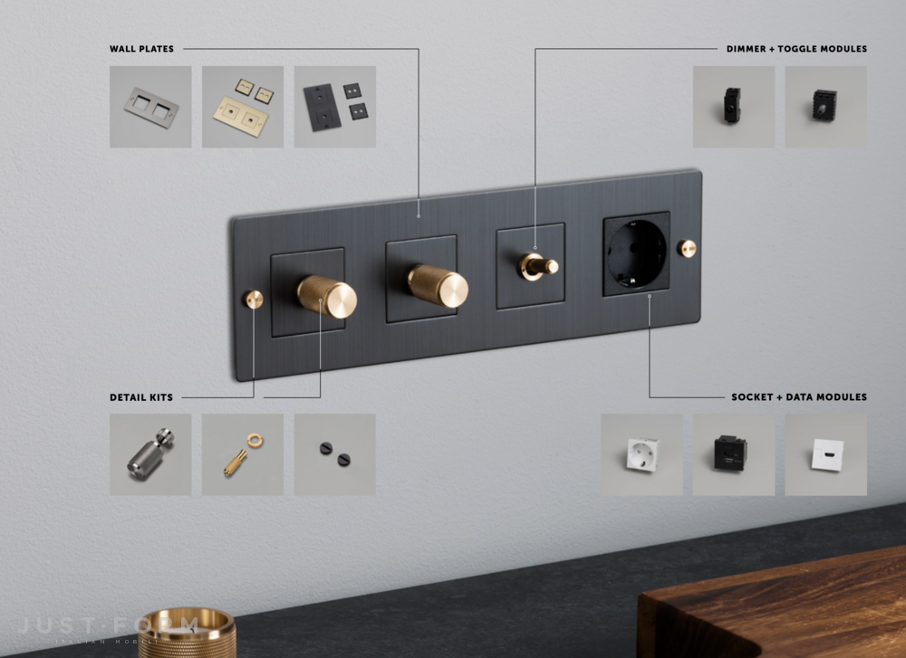 ​Трехпостовая рамка 3G Wall Plate / Horizontal / No Infills / Black фабрика Buster + Punch фотография № 2