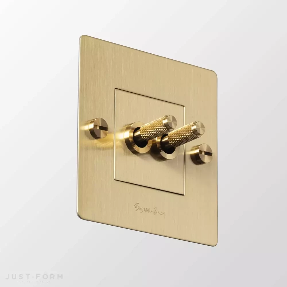 Двухтумблерный выключатель 1G Double Toggle / Cross / Brass фабрика Buster + Punch фотография № 5