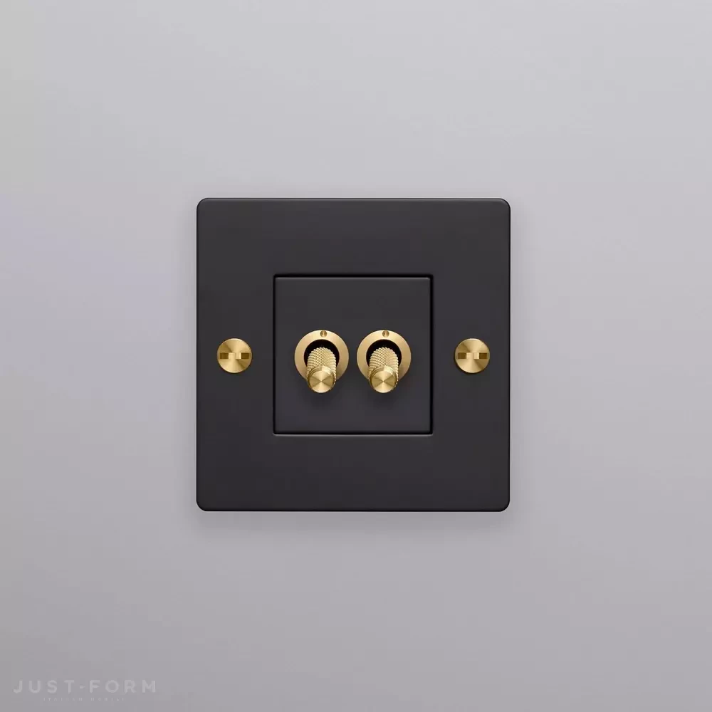 Двухтумблерный выключатель 1G Double Toggle / Cross / Black фабрика Buster + Punch фотография № 6