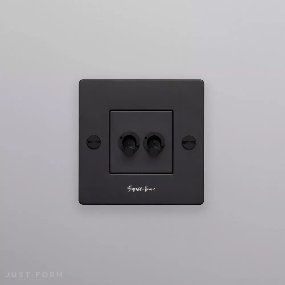 Двухтумблерный выключатель 1G Double Toggle / Cross / Black фабрика Buster + Punch фотография № 4