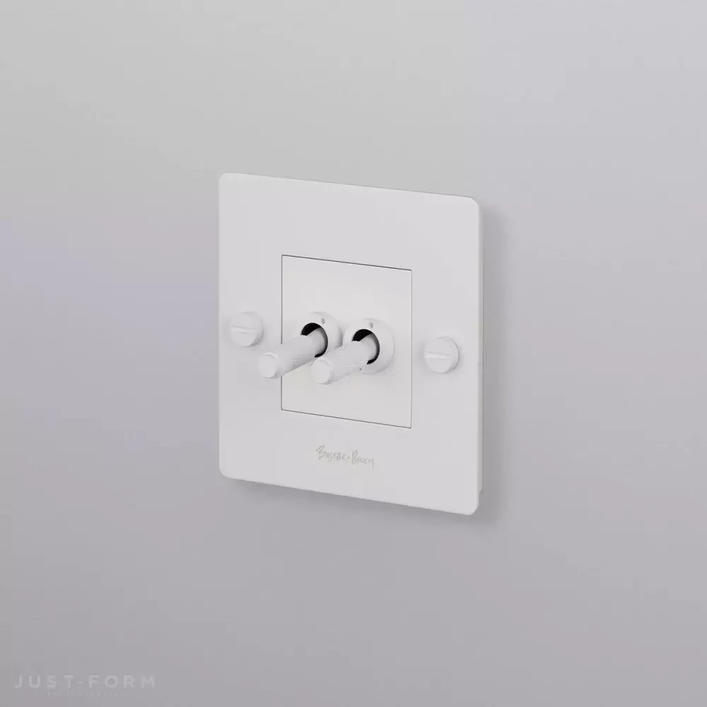 ​Двухтумблерный выключатель 1G Double Toggle / Cross / White  фабрика Buster + Punch фотография № 2