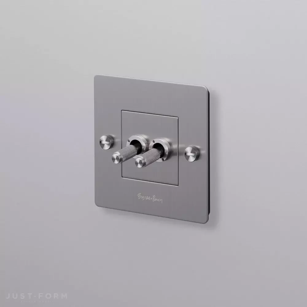 ​Двухтумблерный выключатель 1G Double Toggle / Cross / Steel фабрика Buster + Punch фотография № 2