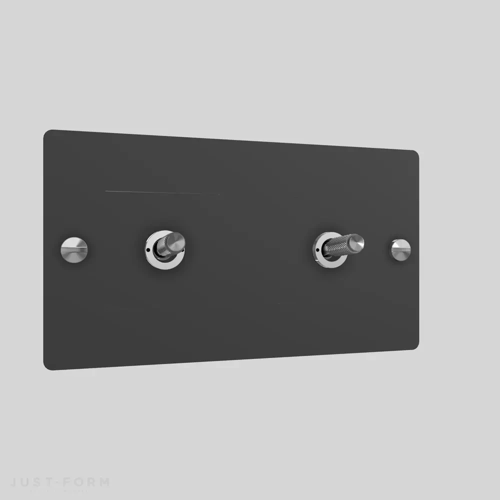 Двухтумблерный выключатель  2G Toggle / Cross / Black фабрика Buster + Punch фотография № 3