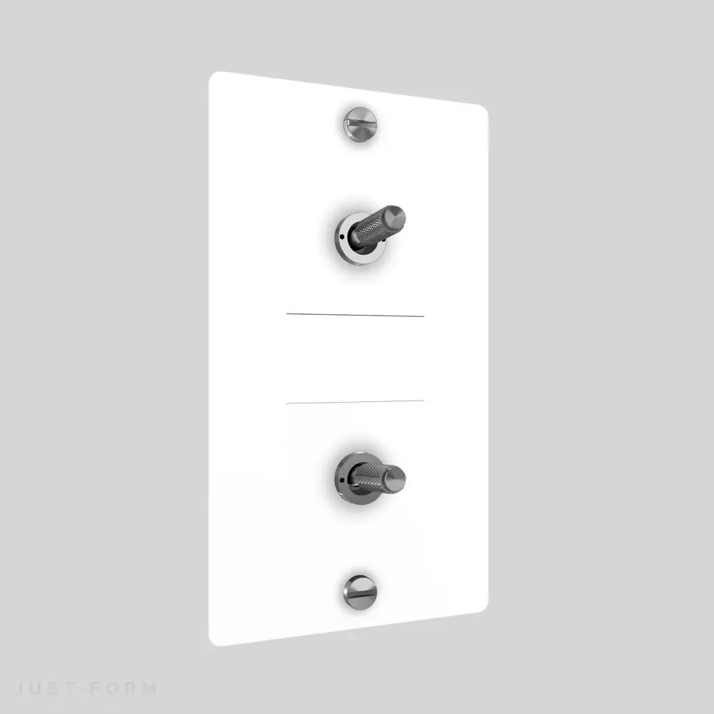 Двухтумблерный выключатель 2G Toggle / Vertical / Cross / White фабрика Buster + Punch фотография № 3