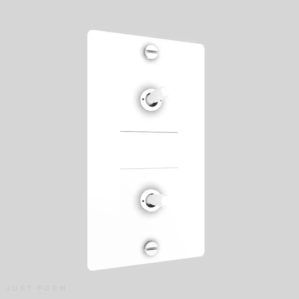 Двухтумблерный выключатель 2G Toggle / Vertical / Cross / White фабрика Buster + Punch фотография № 1