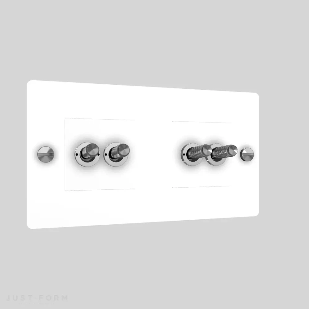 ​Четырехтумблерный выключатель 2G DoubleToggle / Cross / White фабрика Buster + Punch фотография № 3