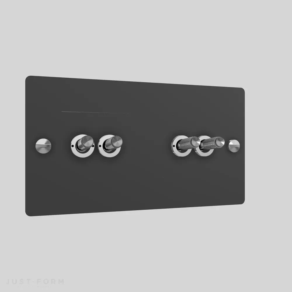 Четырехтумблерный выключатель 2G DoubleToggle / Cross / Black фабрика Buster + Punch фотография № 3