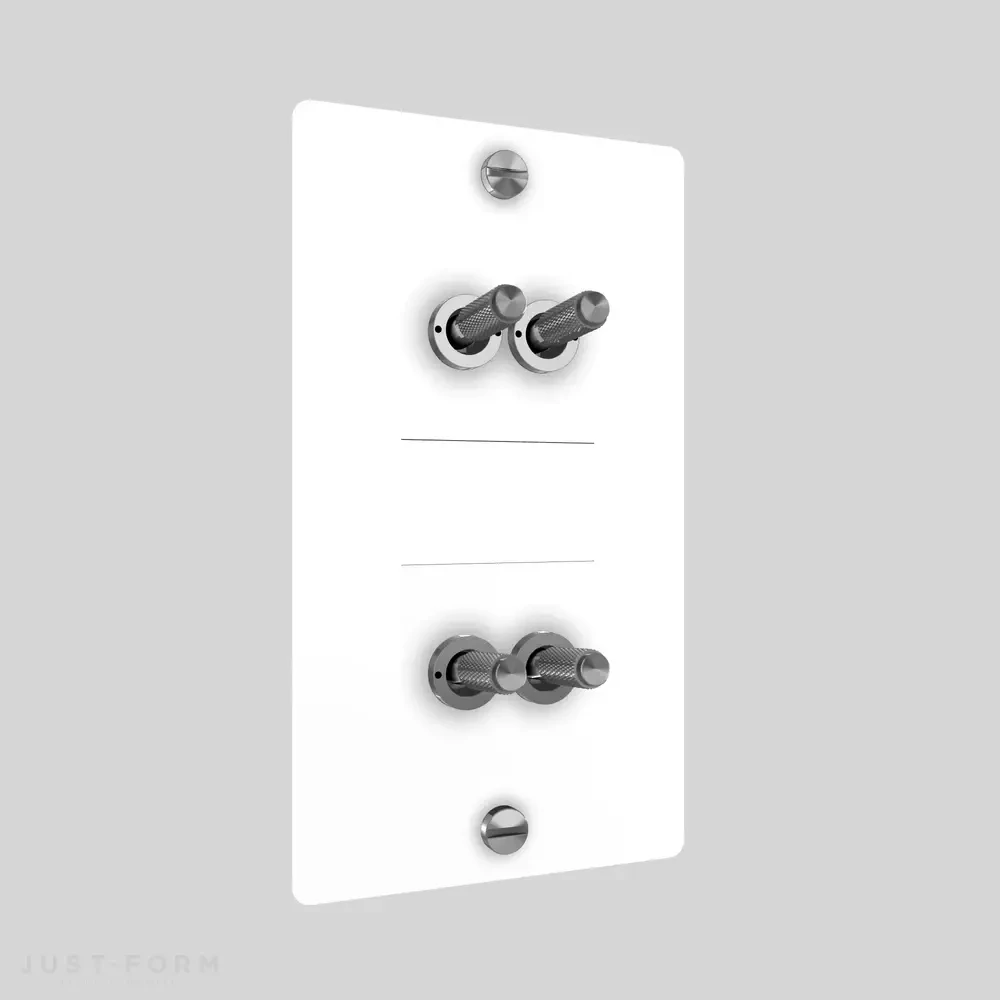 ​Четырехтумблерный выключатель 2G Double Toggle / Vertical / Cross / White фабрика Buster + Punch фотография № 3