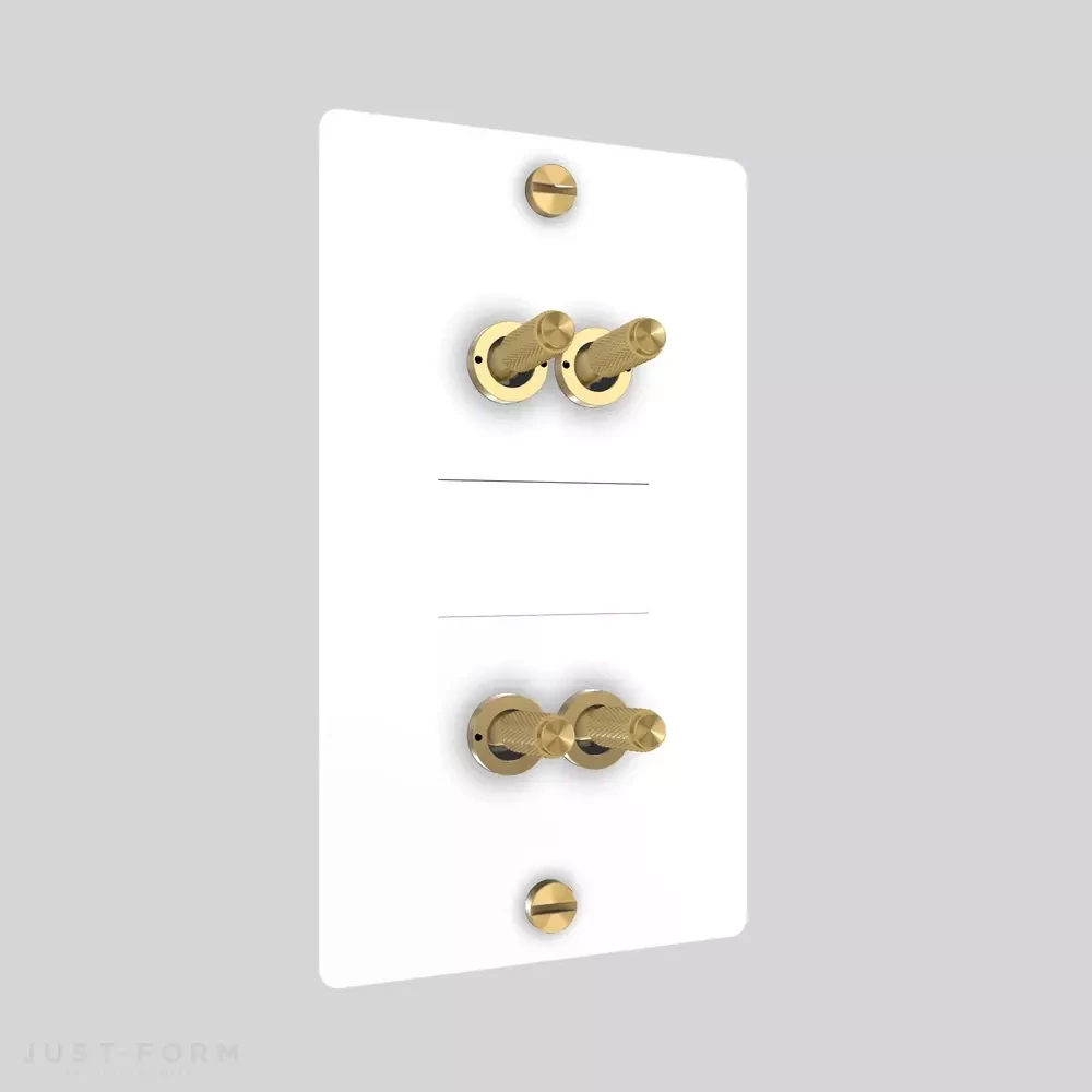 ​Четырехтумблерный выключатель 2G Double Toggle / Vertical / Cross / White фабрика Buster + Punch фотография № 2