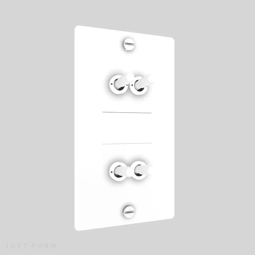 ​Четырехтумблерный выключатель 2G Double Toggle / Vertical / Cross / White фабрика Buster + Punch фотография № 1