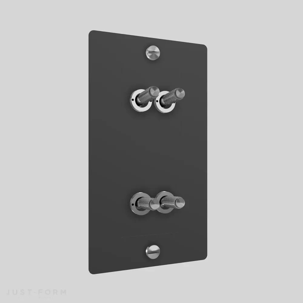 Четырехтумблерный выключатель 2G Double Toggle / Vertical / Cross / Black фабрика Buster + Punch фотография № 3
