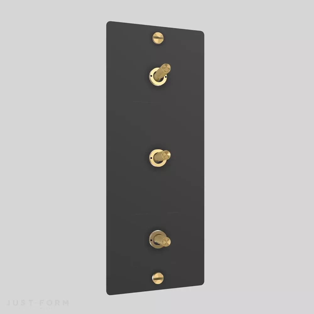 Трехтумблерный выключатель 3G Toggle / Vertical / Cross / Black фабрика Buster + Punch фотография № 2