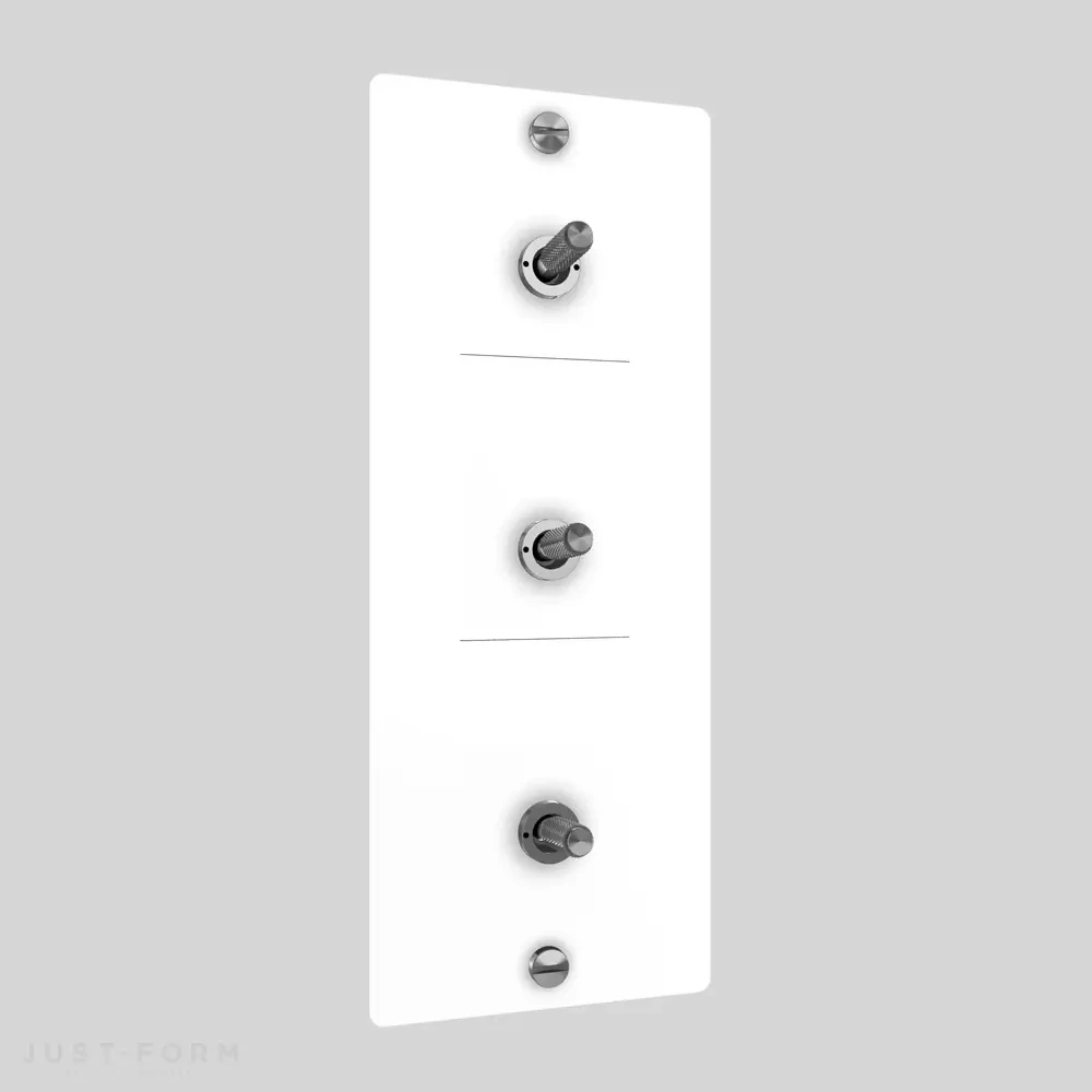 Трехтумблерный выключатель 3G Toggle / Vertical / Cross / White фабрика Buster + Punch фотография № 3